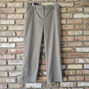 LOFT Brown, Black, And Cream Houndstooth Pants